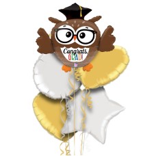 Congrats Owl Foil Balloon Bouquet